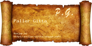 Paller Gitta névjegykártya